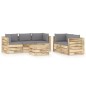 vidaXL Set Divani da Giardino con Cuscini 6 pz Legno Impregnato Verde vidaXL Set Divani da Giardino con Cuscini 6 pz Legno Impregnato Verde