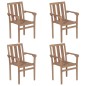 vidaXL Sedie da Giardino Impilabili con Cuscini 4 pz Massello di Teak vidaXL Sedie da Giardino Impilabili con Cuscini 4 pz Massello di Teak