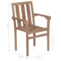 vidaXL Sedie da Giardino Impilabili con Cuscini 4 pz Massello di Teak vidaXL Sedie da Giardino Impilabili con Cuscini 4 pz Massello di Teak