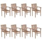 vidaXL Sedie da Giardino Impilabili con Cuscini 8 pz Massello di Teak vidaXL Sedie da Giardino Impilabili con Cuscini 8 pz Massello di Teak