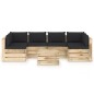 vidaXL Set Divani da Giardino con Cuscini 7 pz Legno Impregnato Verde