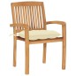vidaXL Sedie da Giardino Impilabili con Cuscini 6 pz Massello di Teak vidaXL Sedie da Giardino Impilabili con Cuscini 6 pz Massello di Teak