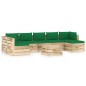 vidaXL Set Salotto da Giardino con Cuscini 8 pz Legno Impregnato Verde vidaXL Set Salotto da Giardino con Cuscini 8 pz Legno Impregnato Verde