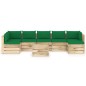 vidaXL Set Salotto da Giardino con Cuscini 8 pz Legno Impregnato Verde vidaXL Set Salotto da Giardino con Cuscini 8 pz Legno Impregnato Verde