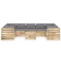 vidaXL Set Divani da Giardino con Cuscini 10 pz Legno Impregnato Verde vidaXL Set Divani da Giardino con Cuscini 10 pz Legno Impregnato Verde