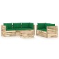vidaXL Set Divani da Giardino con Cuscini 6 pz Legno Impregnato Verde vidaXL Set Divani da Giardino con Cuscini 6 pz Legno Impregnato Verde