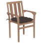 vidaXL Sedie da Giardino Impilabili con Cuscini 4 pz Massello di Teak vidaXL Sedie da Giardino Impilabili con Cuscini 4 pz Massello di Teak