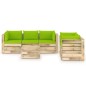 vidaXL Set Divani da Giardino con Cuscini 6 pz Legno Impregnato Verde