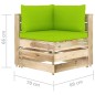 vidaXL Set Divani da Giardino con Cuscini 6 pz Legno Impregnato Verde