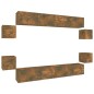 Set Mobili Porta TV 8pz Rovere Fumo in Legno Multistrato Set Mobili Porta TV 8pz Rovere Fumo in Legno Multistrato