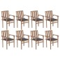 vidaXL Sedie da Giardino Impilabili con Cuscini 8 pz Massello di Teak vidaXL Sedie da Giardino Impilabili con Cuscini 8 pz Massello di Teak