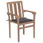 vidaXL Sedie da Giardino Impilabili con Cuscini 8 pz Massello di Teak vidaXL Sedie da Giardino Impilabili con Cuscini 8 pz Massello di Teak