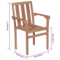 vidaXL Sedie da Giardino Impilabili con Cuscini 8 pz Massello di Teak vidaXL Sedie da Giardino Impilabili con Cuscini 8 pz Massello di Teak