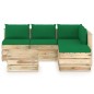 vidaXL Set Salotto da Giardino con Cuscini 6 pz Legno Impregnato Verde vidaXL Set Salotto da Giardino con Cuscini 6 pz Legno Impregnato Verde