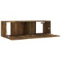 Set Mobili Porta TV 8pz Rovere Fumo in Legno Multistrato Set Mobili Porta TV 8pz Rovere Fumo in Legno Multistrato