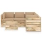 vidaXL Set Salotto da Giardino con Cuscini 6 pz Legno Impregnato Verde
