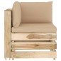 vidaXL Set Salotto da Giardino con Cuscini 6 pz Legno Impregnato Verde