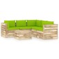 vidaXL Set Salotto da Giardino con Cuscini 6 pz Legno Impregnato Verde vidaXL Set Salotto da Giardino con Cuscini 6 pz Legno Impregnato Verde