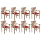 vidaXL Sedie da Giardino Impilabili con Cuscini 8 pz Massello di Teak vidaXL Sedie da Giardino Impilabili con Cuscini 8 pz Massello di Teak