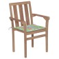 vidaXL Sedie da Giardino Impilabili con Cuscini 8 pz Massello di Teak