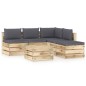vidaXL Set Salotto da Giardino con Cuscini 6 pz Legno Impregnato Verde vidaXL Set Salotto da Giardino con Cuscini 6 pz Legno Impregnato Verde