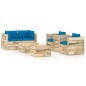 vidaXL Set Salotto da Giardino con Cuscini 6 pz Legno Impregnato Verde