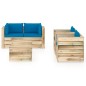 vidaXL Set Salotto da Giardino con Cuscini 6 pz Legno Impregnato Verde