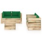 vidaXL Set Salotto da Giardino con Cuscini 6 pz Legno Impregnato Verde vidaXL Set Salotto da Giardino con Cuscini 6 pz Legno Impregnato Verde
