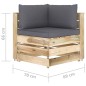 vidaXL Divano da Giardino 4 Posti con Cuscini Legno Impregnato Verde