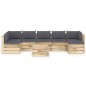 vidaXL Set Salotto da Giardino con Cuscini 8 pz Legno Impregnato Verde vidaXL Set Salotto da Giardino con Cuscini 8 pz Legno Impregnato Verde