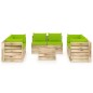 vidaXL Set Divani da Giardino con Cuscini 9 pz Legno Impregnato Verde vidaXL Set Divani da Giardino con Cuscini 9 pz Legno Impregnato Verde
