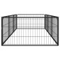Box Cani 8 Pannelli Nero 100x50 cm Acciaio Verniciato Polvere Box Cani 8 Pannelli Nero 100x50 cm Acciaio Verniciato Polvere