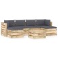 vidaXL Set Divani da Giardino con Cuscini 7 pz Legno Impregnato Verde vidaXL Set Divani da Giardino con Cuscini 7 pz Legno Impregnato Verde
