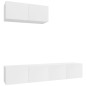 Set Mobili Porta TV 3 pz Bianco Lucido in Legno Multistrato Set Mobili Porta TV 3 pz Bianco Lucido in Legno Multistrato