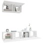 Set Mobili Porta TV 3 pz Bianco Lucido in Legno Multistrato Set Mobili Porta TV 3 pz Bianco Lucido in Legno Multistrato