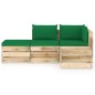 vidaXL Set Salotto da Giardino con Cuscini 4 pz Legno Impregnato Verde vidaXL Set Salotto da Giardino con Cuscini 4 pz Legno Impregnato Verde