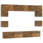 Set Mobili Porta TV 8pz Rovere Fumo in Legno Multistrato Set Mobili Porta TV 8pz Rovere Fumo in Legno Multistrato
