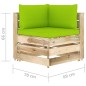 vidaXL Set Salotto da Giardino con Cuscini 7 pz Legno Impregnato Verde