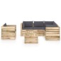 vidaXL Set Salotto da Giardino con Cuscini 8 pz Legno Impregnato Verde