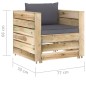 vidaXL Set Salotto da Giardino con Cuscini 8 pz Legno Impregnato Verde