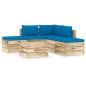 vidaXL Set Divani da Giardino con Cuscini 6 pz Legno Impregnato Verde vidaXL Set Divani da Giardino con Cuscini 6 pz Legno Impregnato Verde