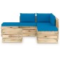 vidaXL Set Divani da Giardino con Cuscini 6 pz Legno Impregnato Verde vidaXL Set Divani da Giardino con Cuscini 6 pz Legno Impregnato Verde