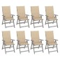 vidaXL Sedie Giardino Reclinabili 8pz Cuscini Massello Acacia Grigio vidaXL Sedie Giardino Reclinabili 8pz Cuscini Massello Acacia Grigio