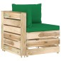 vidaXL Set Divani da Giardino con Cuscini 10 pz Legno Impregnato Verde vidaXL Set Divani da Giardino con Cuscini 10 pz Legno Impregnato Verde