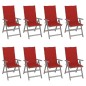vidaXL Sedie Giardino Reclinabili 8pz Cuscini Massello Acacia Grigio vidaXL Sedie Giardino Reclinabili 8pz Cuscini Massello Acacia Grigio