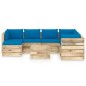 vidaXL Set Salotto da Giardino con Cuscini 8 pz Legno Impregnato Verde vidaXL Set Salotto da Giardino con Cuscini 8 pz Legno Impregnato Verde