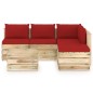 vidaXL Set Salotto da Giardino con Cuscini 6 pz Legno Impregnato Verde