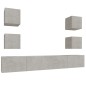vidaXL Set di Mobili Porta TV 6 pz Grigio Cemento in Legno Multistrato vidaXL Set di Mobili Porta TV 6 pz Grigio Cemento in Legno Multistrato