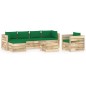vidaXL Set Salotto da Giardino con Cuscini 7 pz Legno Impregnato Verde vidaXL Set Salotto da Giardino con Cuscini 7 pz Legno Impregnato Verde