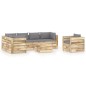 vidaXL Set Salotto da Giardino con Cuscini 7 pz Legno Impregnato Verde vidaXL Set Salotto da Giardino con Cuscini 7 pz Legno Impregnato Verde
